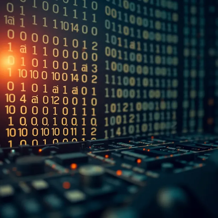 Minimalistic design of a simplified binary code sequence illustrating focus and resilience