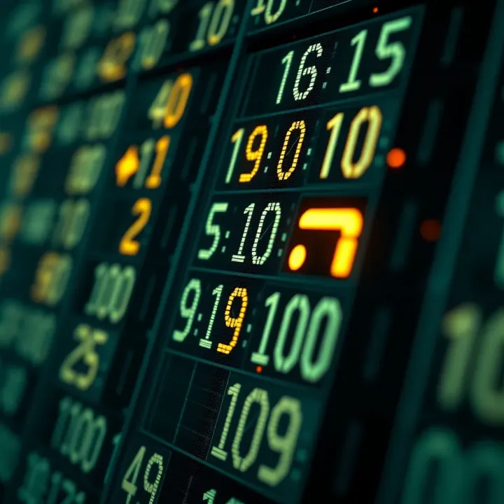 Binary digits representing a decimal value with highlighted bits
