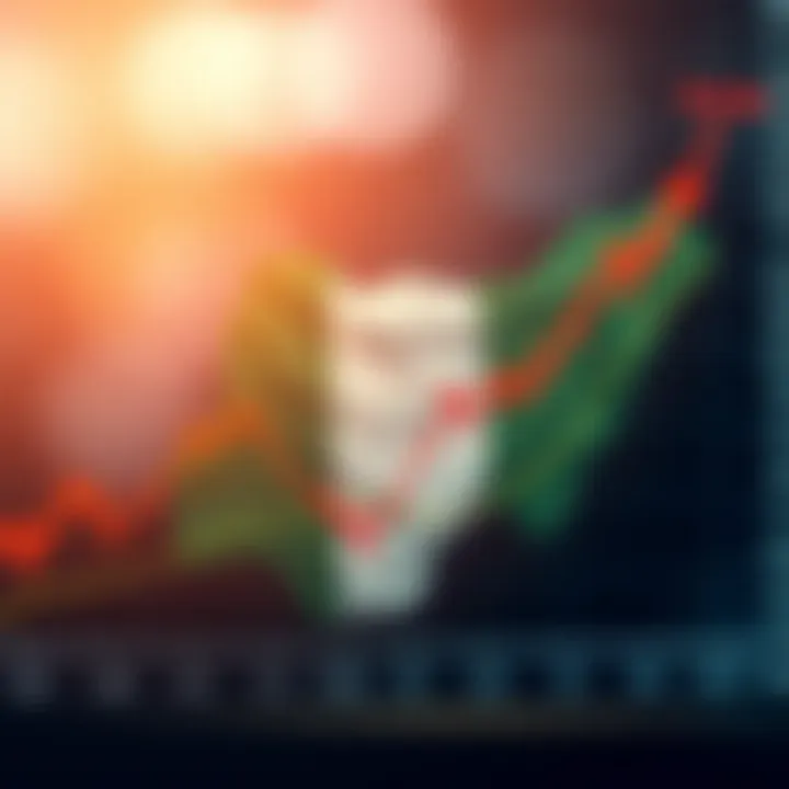Graph showing currency exchange rate trends with Nigerian flag overlay