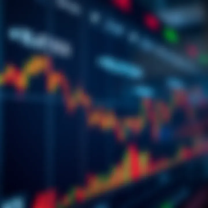 Currency exchange rates fluctuating on digital financial chart