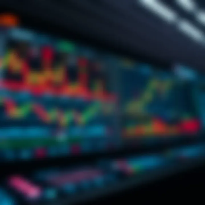 Illustration of forex trading concepts including currency pairs, charts, and trading tools