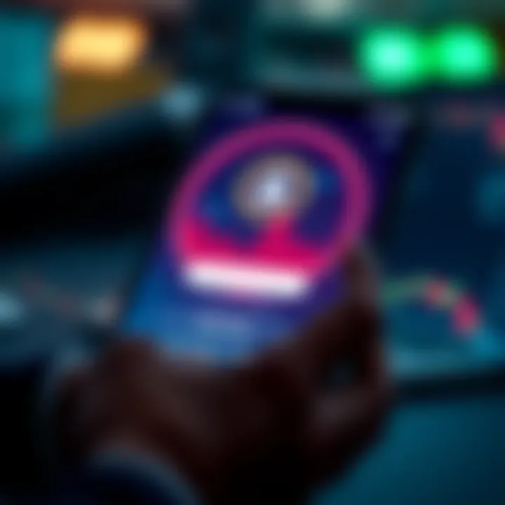 Secure login screen of a cryptocurrency app emphasizing safety features