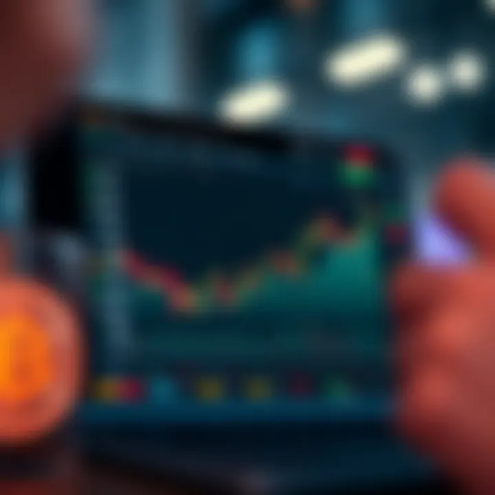 Cryptocurrency trading dashboard displaying market trends and automated trading bot status