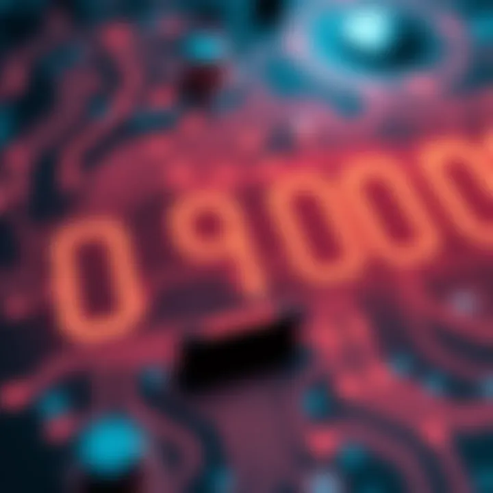 Visual representation of binary subtraction applied in digital circuitry and computing systems