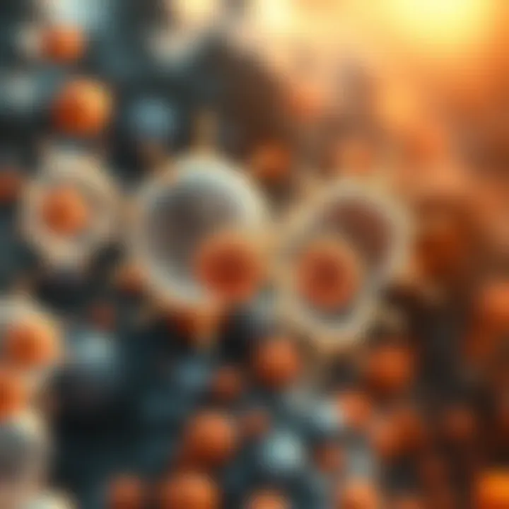 Representation of various prokaryotic organisms reproducing via binary fission in diverse environments