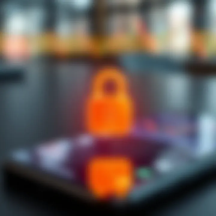 Security and Regulatory Compliance in Forex Trading Apps Secure digital lock symbol over a smartphone representing safety and regulatory compliance in forex trading