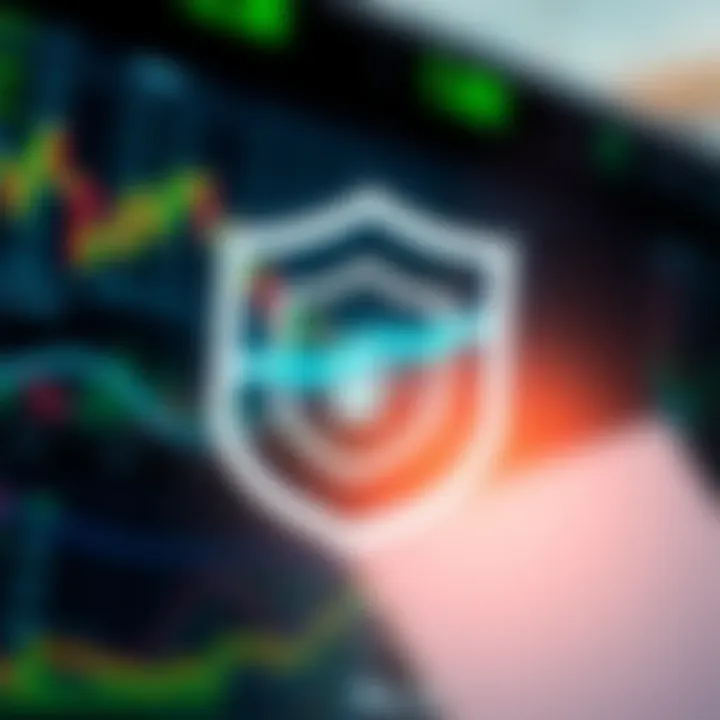 Security shield icon overlaying a digital background symbolizing app protection and regulatory compliance