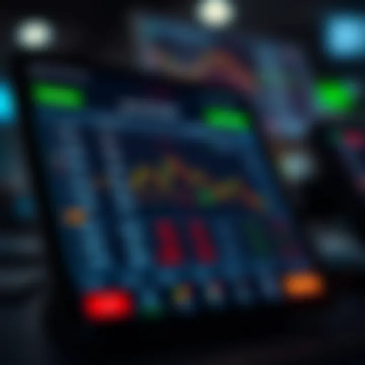 User interface of a forex trading application showing real-time currency exchange rates and trading options