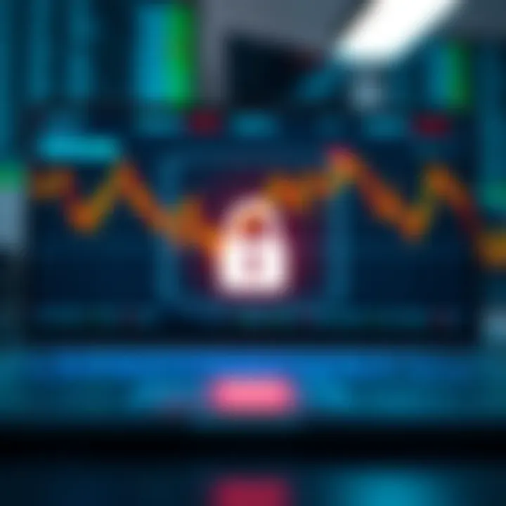 Secure digital platform emphasizing encryption and data protection for online forex trading