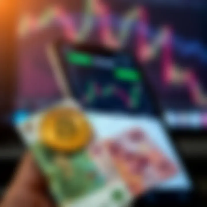 Mobile screen displaying Bitcoin trading app interface with charts and Nigerian currency