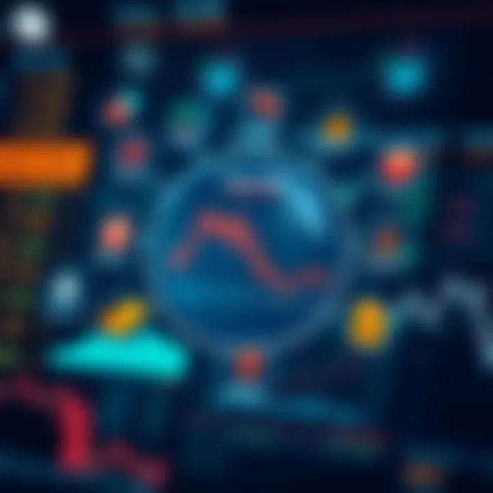 Graphical representation of financial charts and Nigerian economic indicators with data sources icons surrounding it