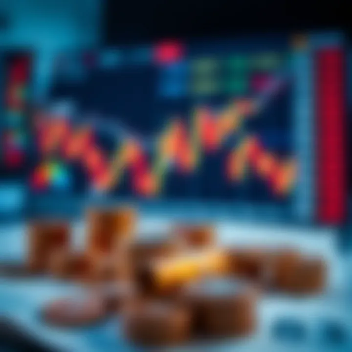 Illustration of money management techniques with charts and financial symbols