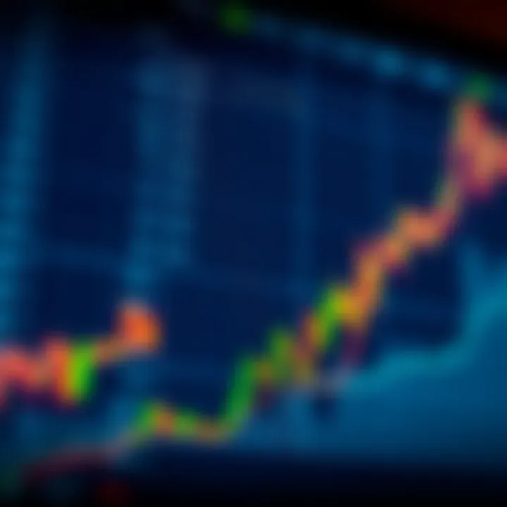 Illustration of a forex trading chart with currency symbols and upward trends