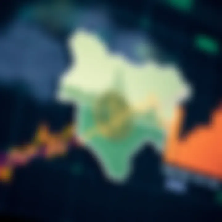 Graph showing cryptocurrency market trends alongside Nigerian map outline