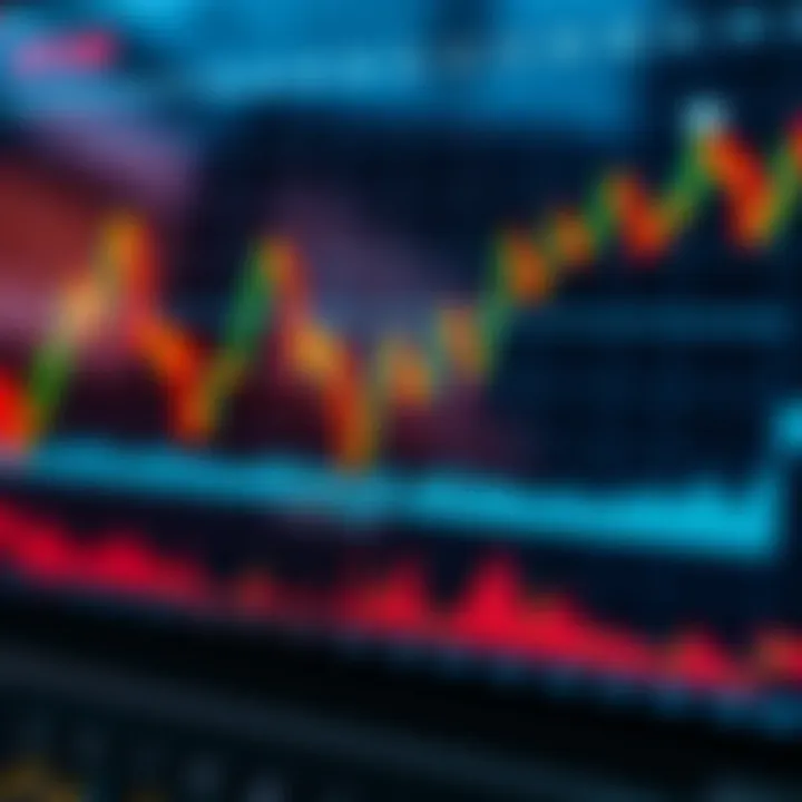 Digital graph showing cryptocurrency market trends and data analysis