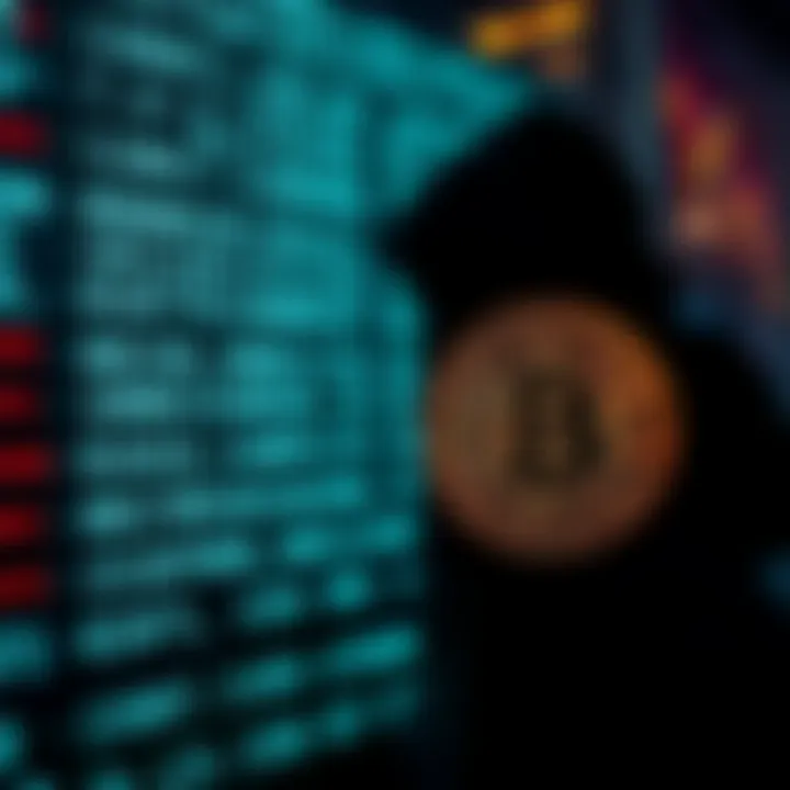 Digital interface displaying binary code alongside cryptocurrency symbols emphasizing identity in virtual trading spaces