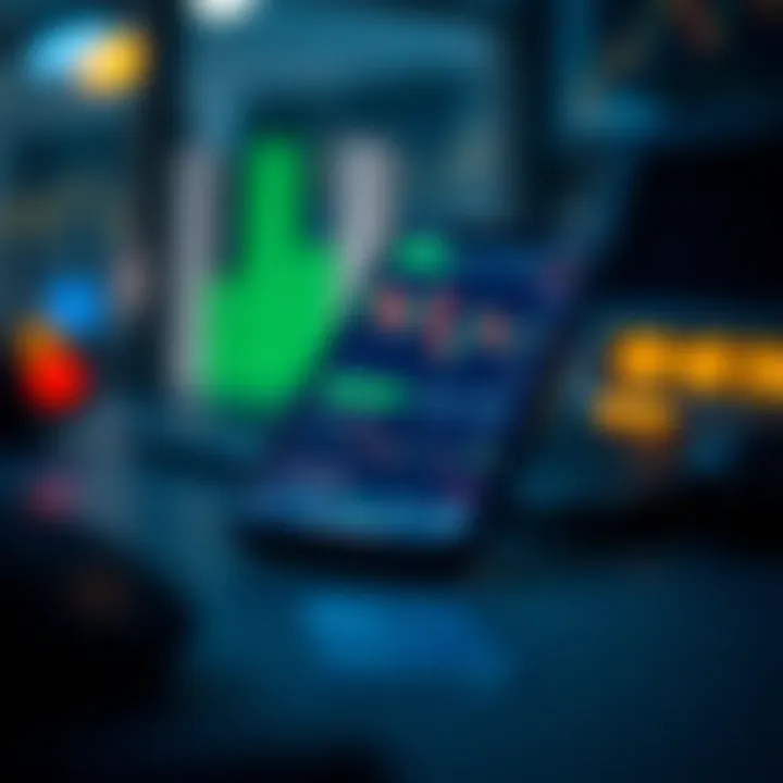 Smartphone displaying a user-friendly trading app interface with charts and market data