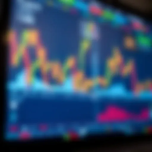 Illustration of currency charts and graphs showing market analysis on a digital screen