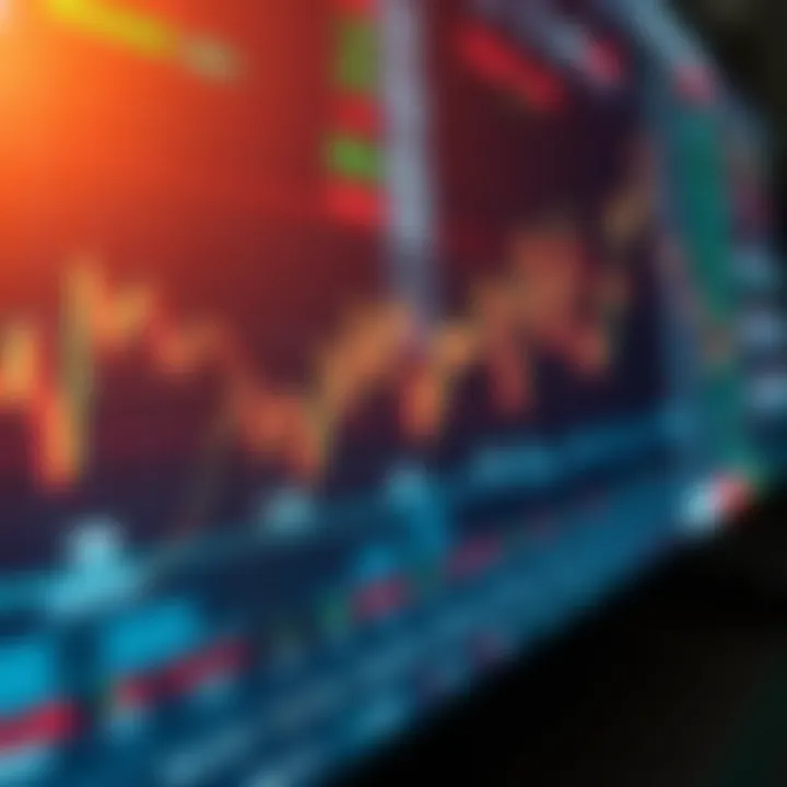 Analyzing Forex Market Trends on Trading Platforms Graph depicting forex market trends with trading platform interface in the background