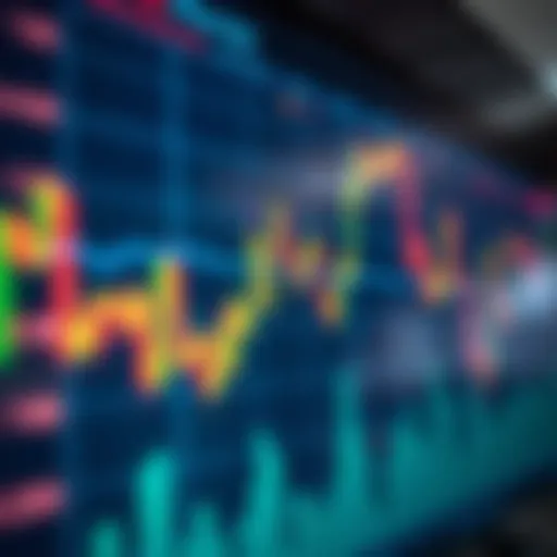 Graph showing currency exchange rate fluctuations on a digital trading platform