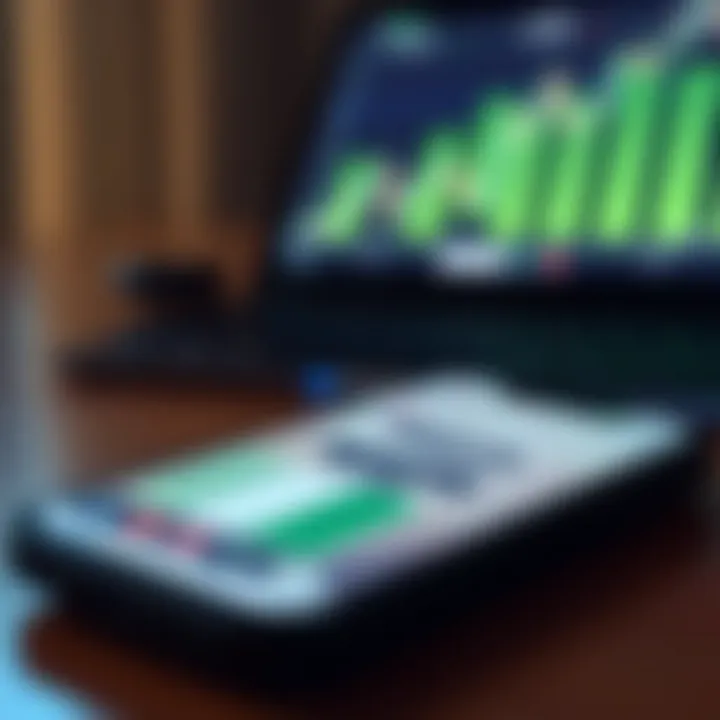 Nigerian Naira and Fintech Platforms for Forex Trading Mobile phone displaying financial data with Nigerian naira symbol and fintech application icons