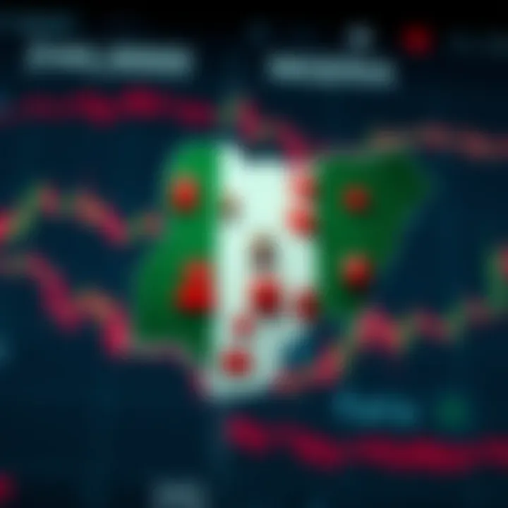 Illustration showing Nigeria's map with forex trading symbols indicating regulation