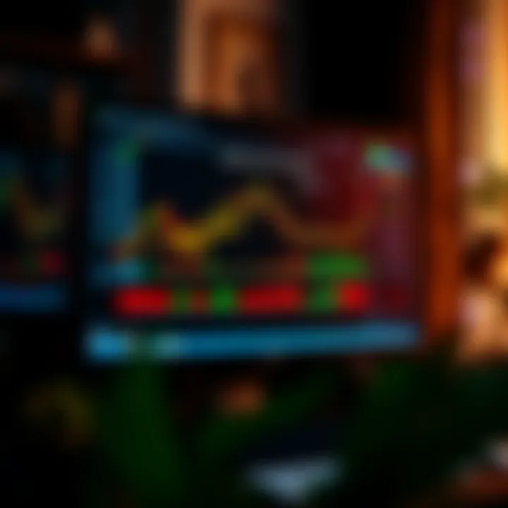 Computer screen displaying forex trading platform with charts and data