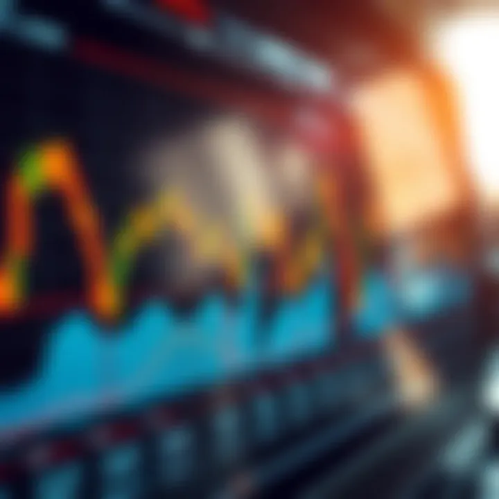 Forex trading charts displaying currency pairs with upward and downward trends