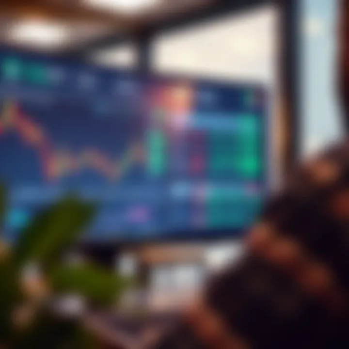 Computer screen showing forex trading platform interface with currency exchange rates