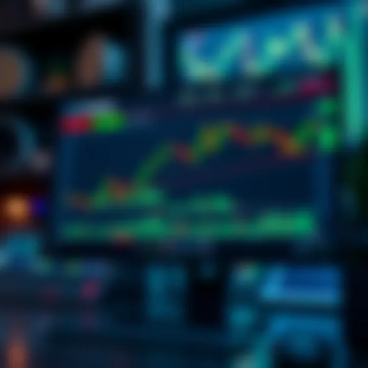 Computer screen displaying a crypto trading platform with charts and market data