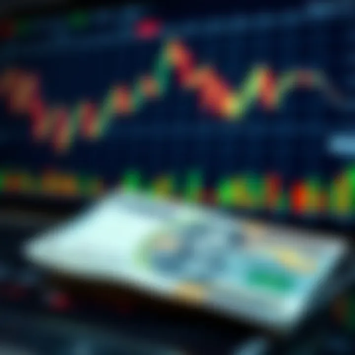 Illustration of Nigerian naira currency notes alongside digital trading graphs