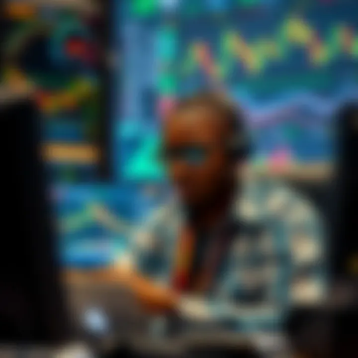 Visual representation of a Nigerian trader using multiple digital tools and platforms for crypto trading analysis