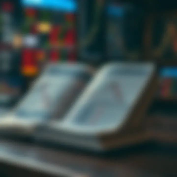 Open book displaying charts and notes on forex trading strategies