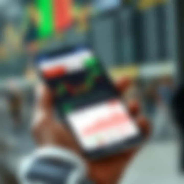 Mobile phone displaying a user-friendly Nigerian trading app interface with market charts