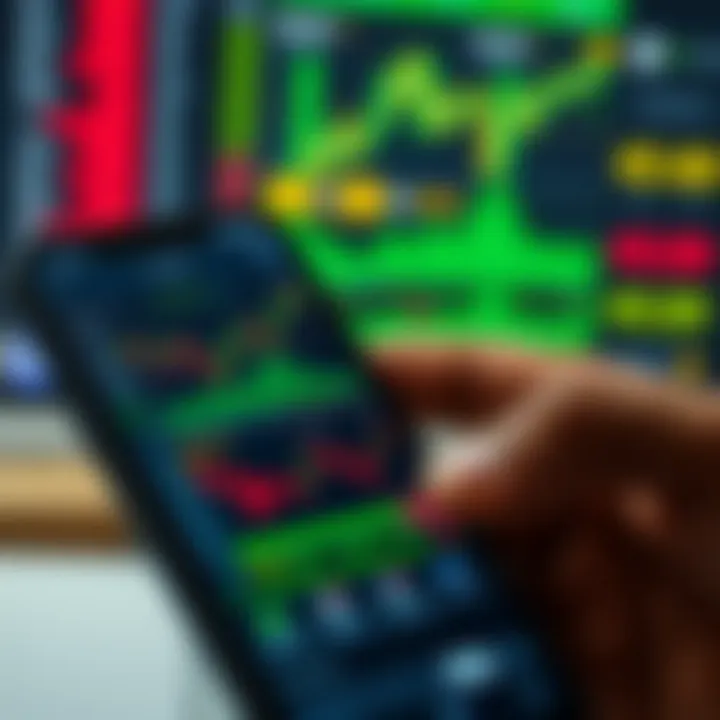 Mobile phone screen displaying multiple cryptocurrency exchange platforms with price charts and arbitrage opportunities highlighted