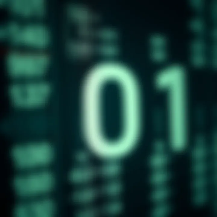 Diagram illustrating the binary number system with digits zero and one