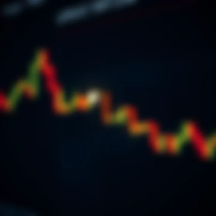 Illustration of a shooting star candlestick pattern with a long upper shadow and small body suggesting a possible downward trend