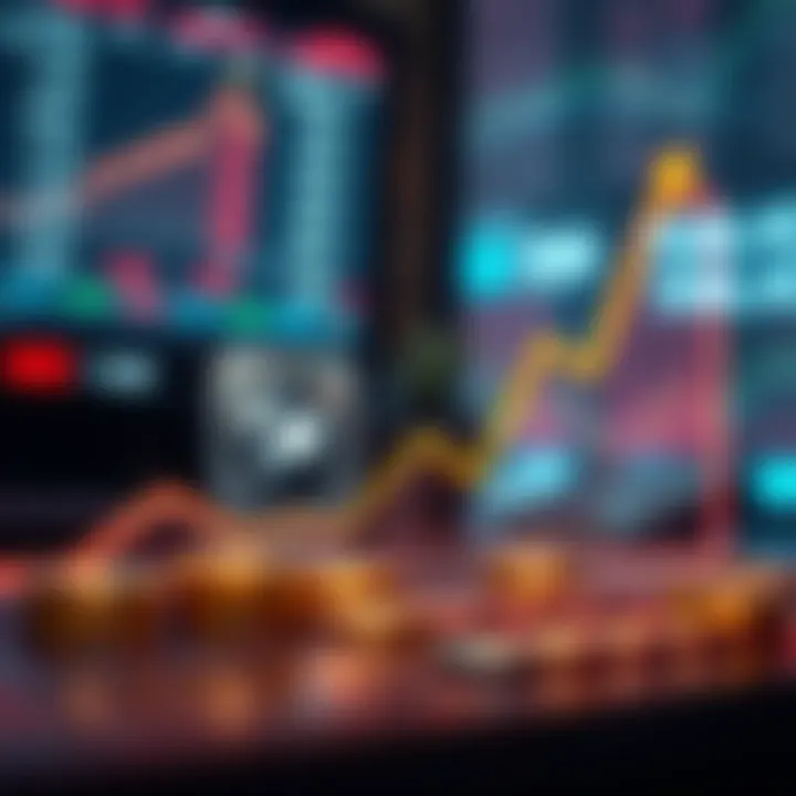 Graph showing upward trend in Forex trading with currency symbols