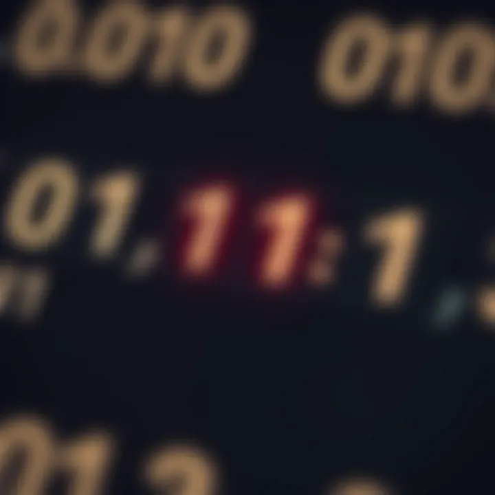 Diagram illustrating binary digits and basic binary addition concept