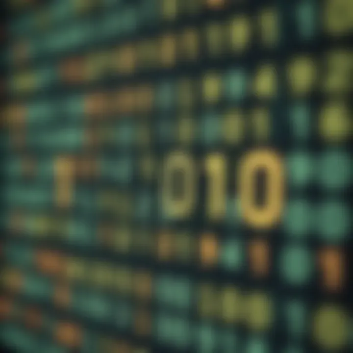 Visual representation of binary digits and arithmetic symbols illustrating binary addition and subtraction