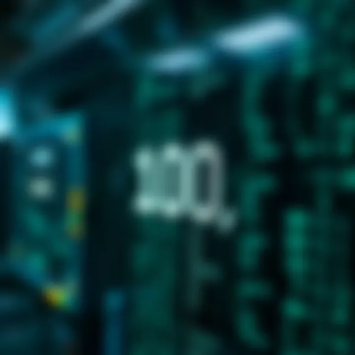 Visual depiction of binary code powering computing devices and digital technology