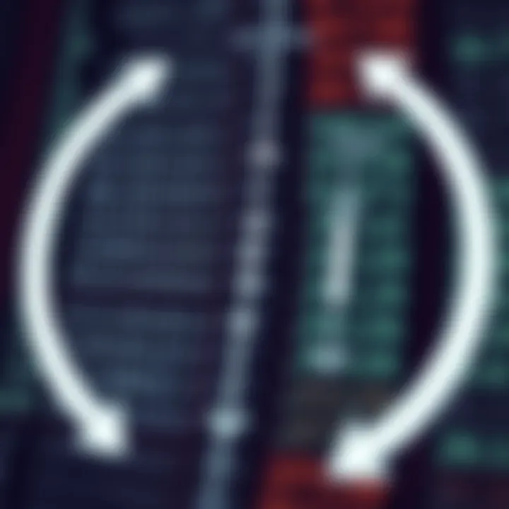 Diagram illustrating the conversion between binary and decimal number systems with arrows pointing to each other