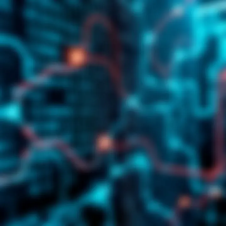Visual representation of digital devices connected through binary code in a network
