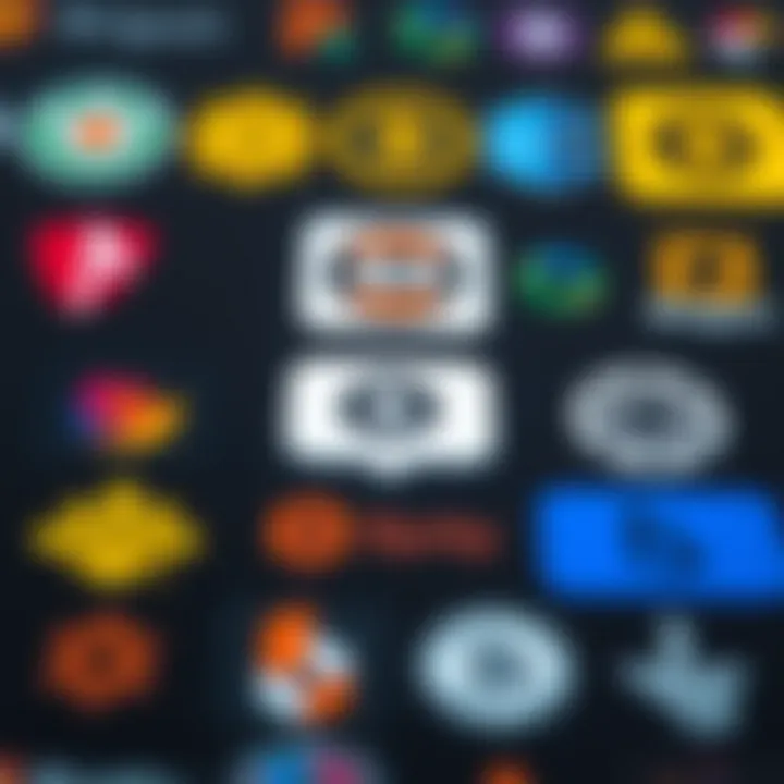 Various binary options logos showcasing distinct design elements like color, shapes, and symbols