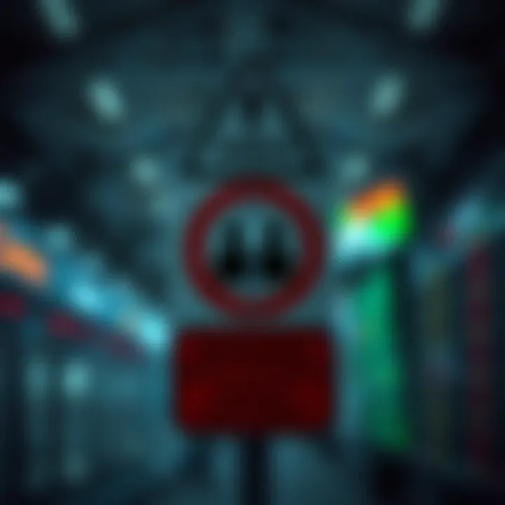 Warning sign illustrating risks involved in binary market investments