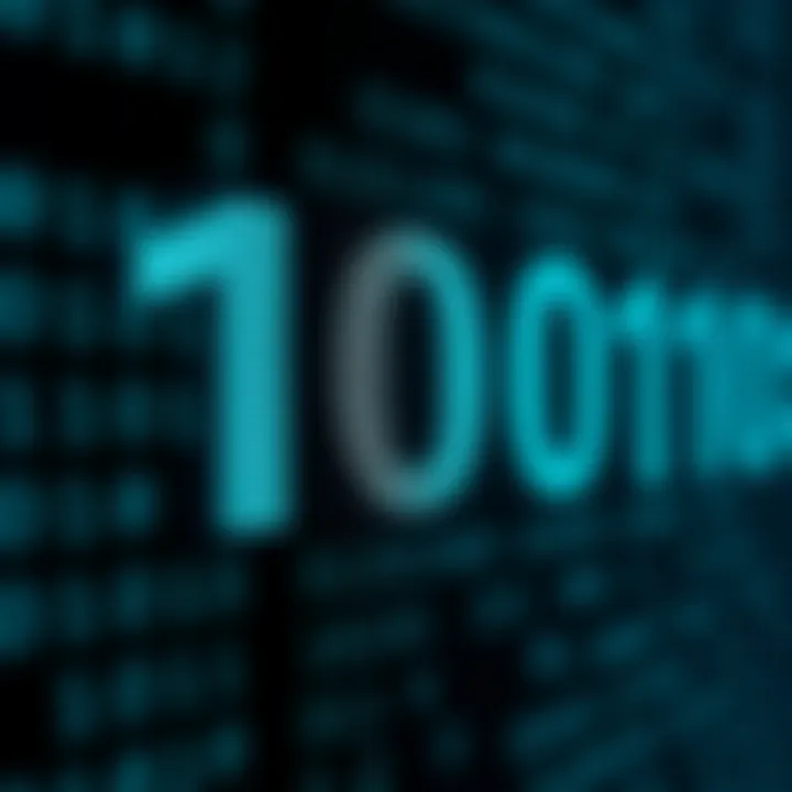 Illustration of binary digits representing a decimal number
