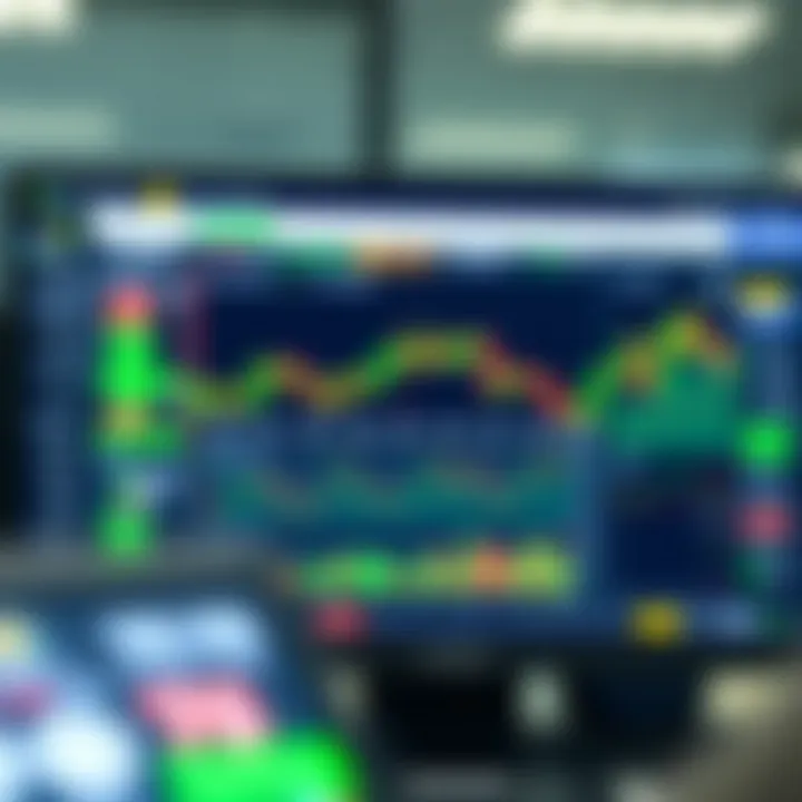 Digital interface displaying automated cryptocurrency trading charts and data analytics