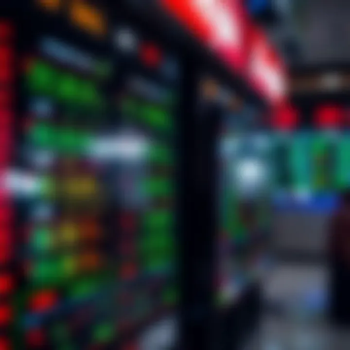 Global currency exchange rates displayed on digital screens representing forex market fluctuations