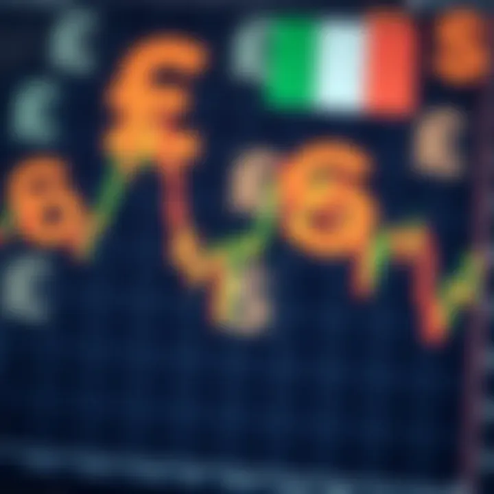 A graph displaying forex market trends with Nigerian currency symbols in the background