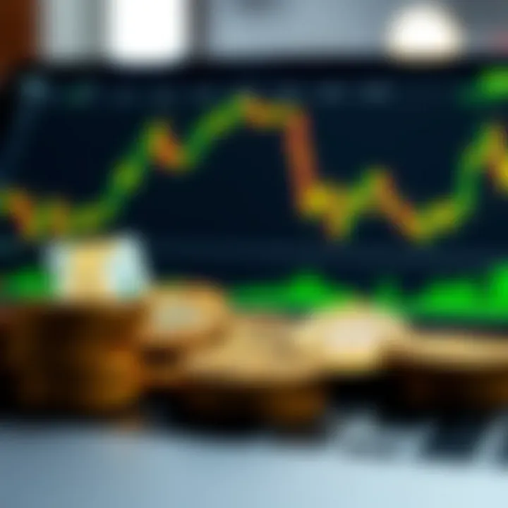 Graphical representation of cryptocurrency market trends with Nigerian currency elements